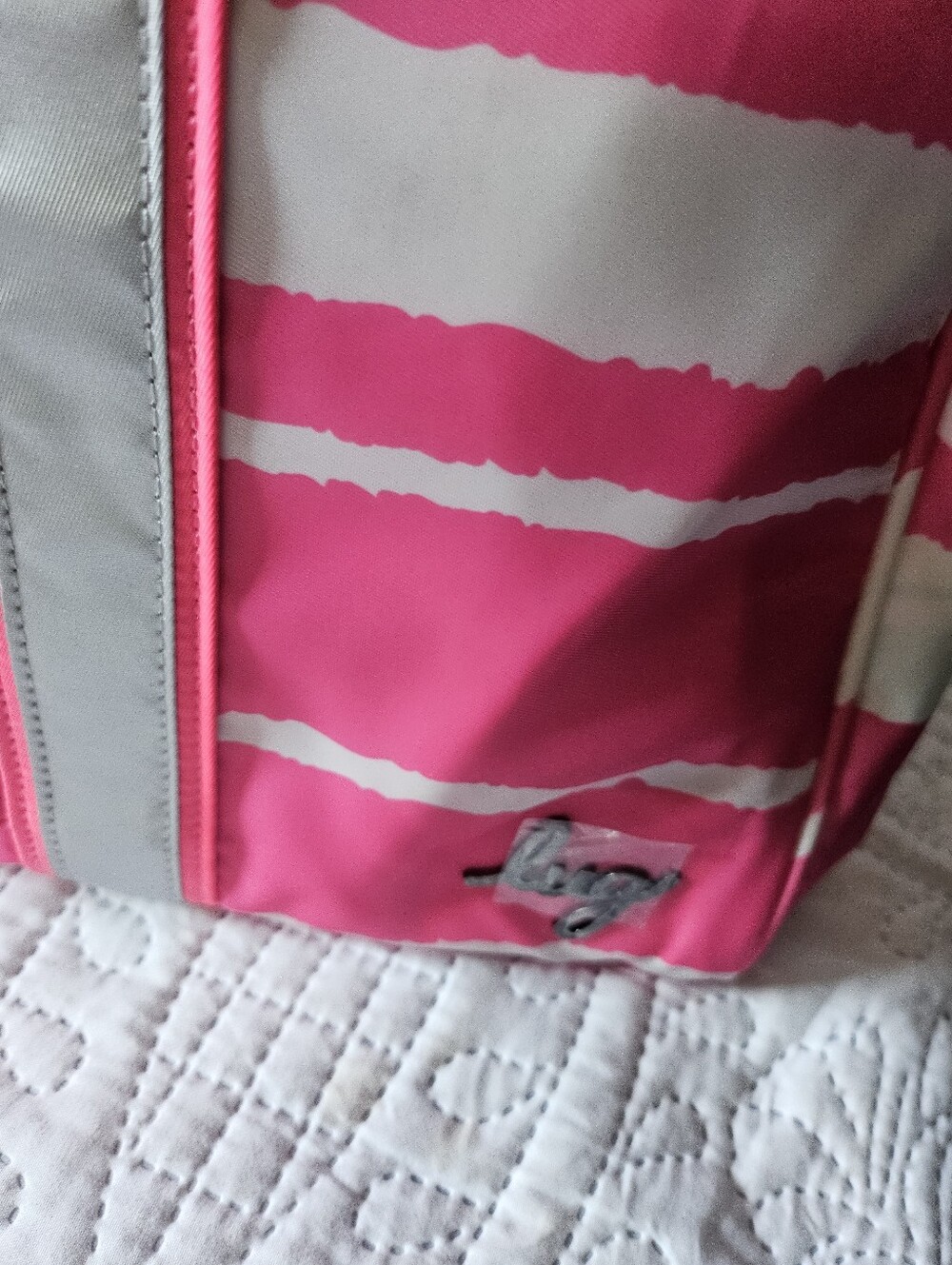 NWT Lug Set: Magenta Stripe Rover XL Tote & Trolley Travel Case, *Slight Flaw - Picture 4 of 15